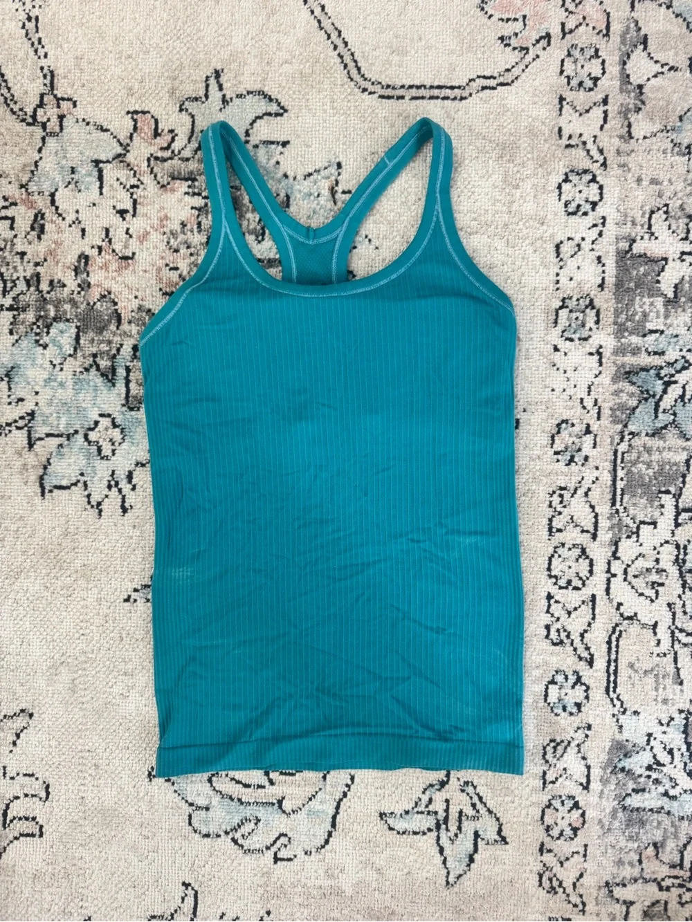 lululemon athletica Teal Ribbed Racerback Tank